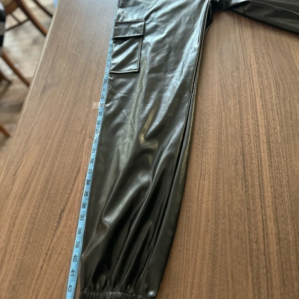 Shein faux leather jogger pants large